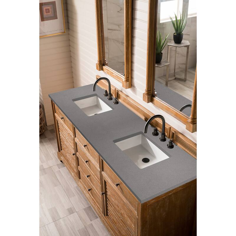 James Martin Vanities Savannah 72" Double Vanity, Driftwood