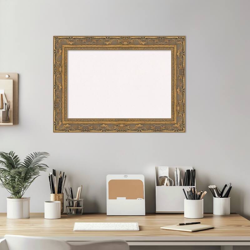 Filigree Gold Framed Cork Board - Bulletin Board, Organization Board, Pin Board