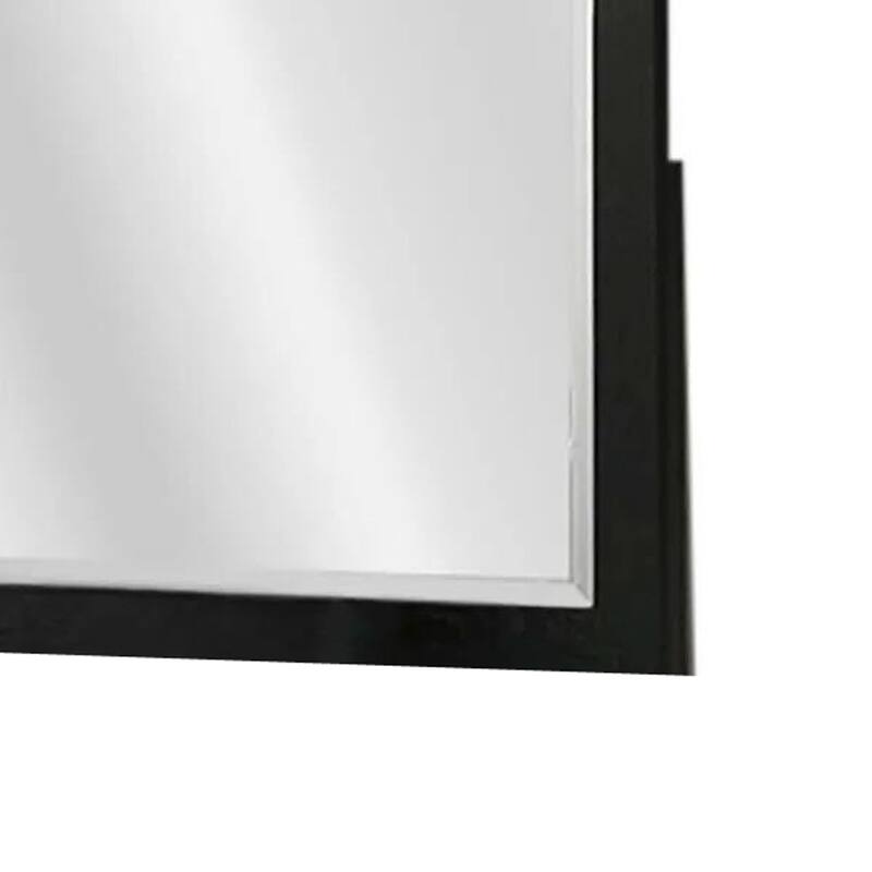 Portrait Dresser Mirror, Black, Rubberwood, 36x40 Wide Frame Profile - Black