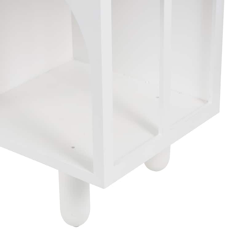 Wooden Geometric Handmade 6 or 4 Shelf Console Table - White - Roche River Decor