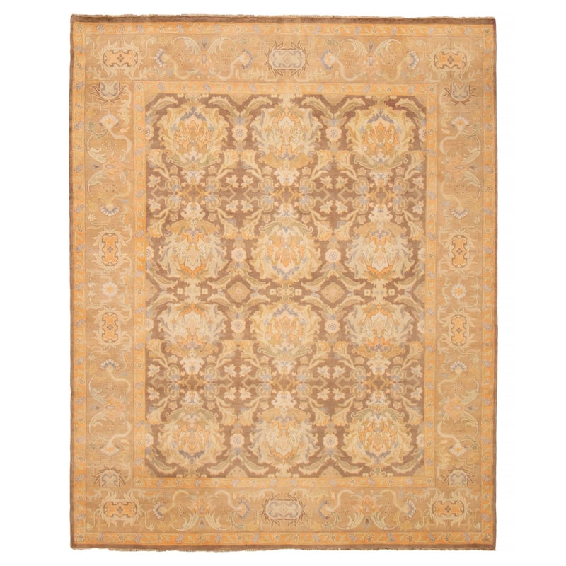 ECARPETGALLERY Hand-knotted Finest Agra Jaipur Brown Wool Rug - 7'9 x 9'9 - Brown - 7'9 x 9'9