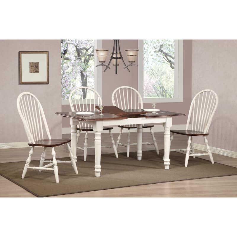 30 in. H, 7 -Piece Brown Rectangle Wood Top with High Windsor 6 Seating Dining Room Set