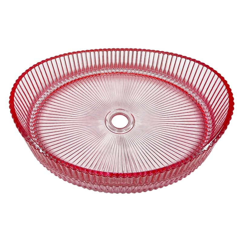 Decorative 20" Oval Crystal Vessel Sinks With White Base