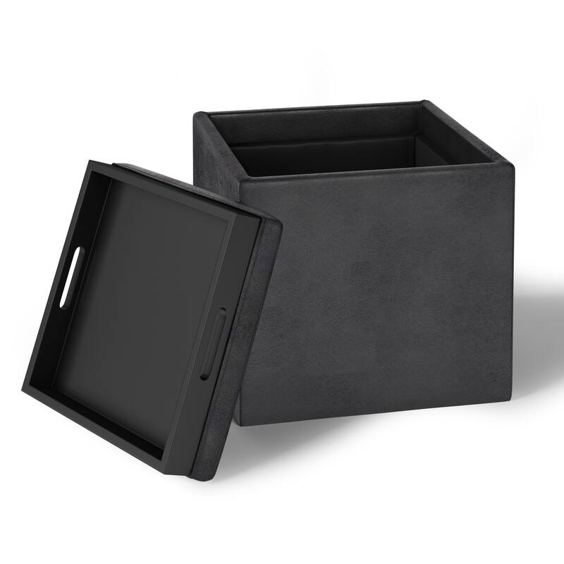 Cube Storage Ottoman with Tray