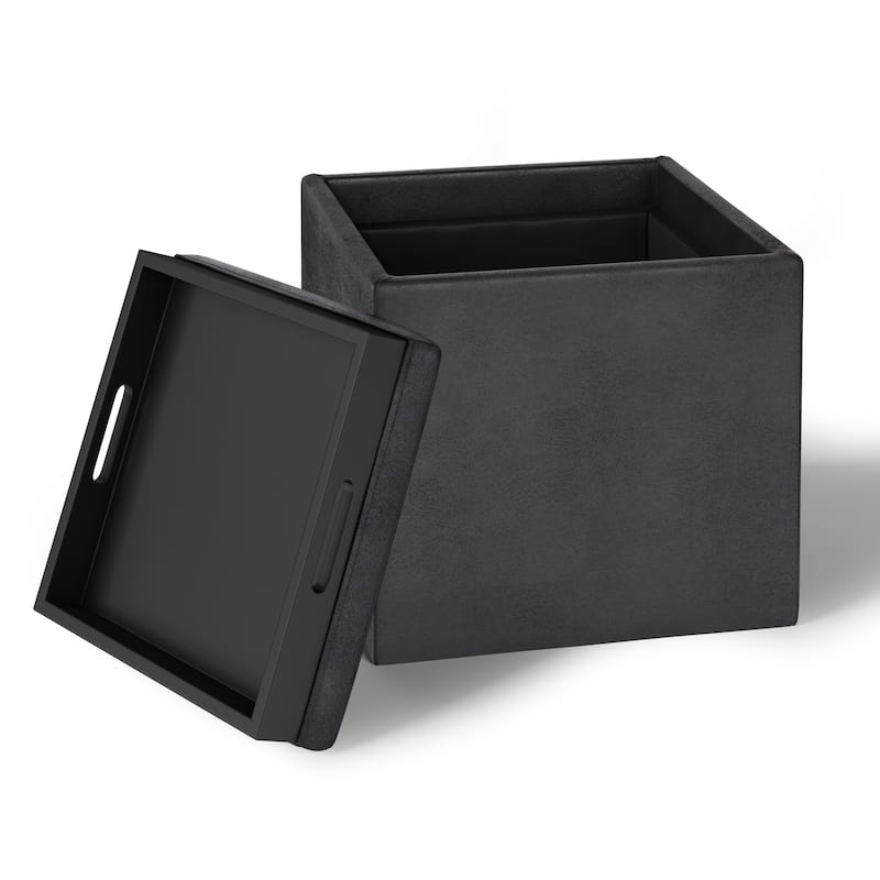 WYNDENHALL Townsend 17 inch Wide Contemporary Square Storage Ottoman