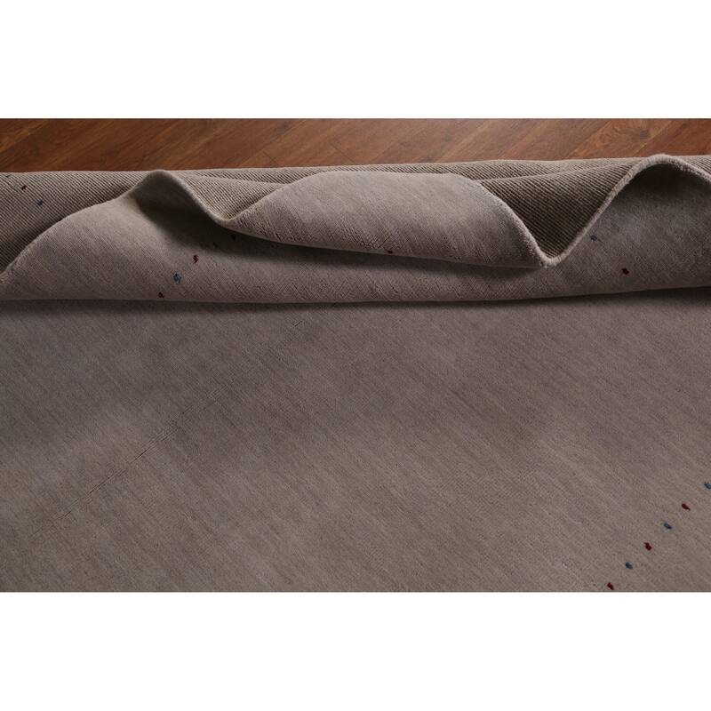 Hand Knotted Oriental 100% Wool Carpet Tribal Tribal Greys & Charcoal Gabbeh Area Rug - 7' 7'' X 5' 3''