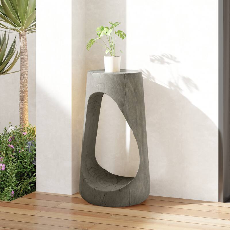 Christopher Knight Home - Quillan MGO End Table with Hollow Modern Design - Gray_26.57" H - 26.57" H