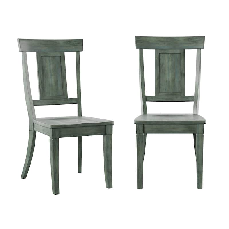 Ronda Panel Back Wood Dining Chairs (Set of 2) - Antique Sage Green