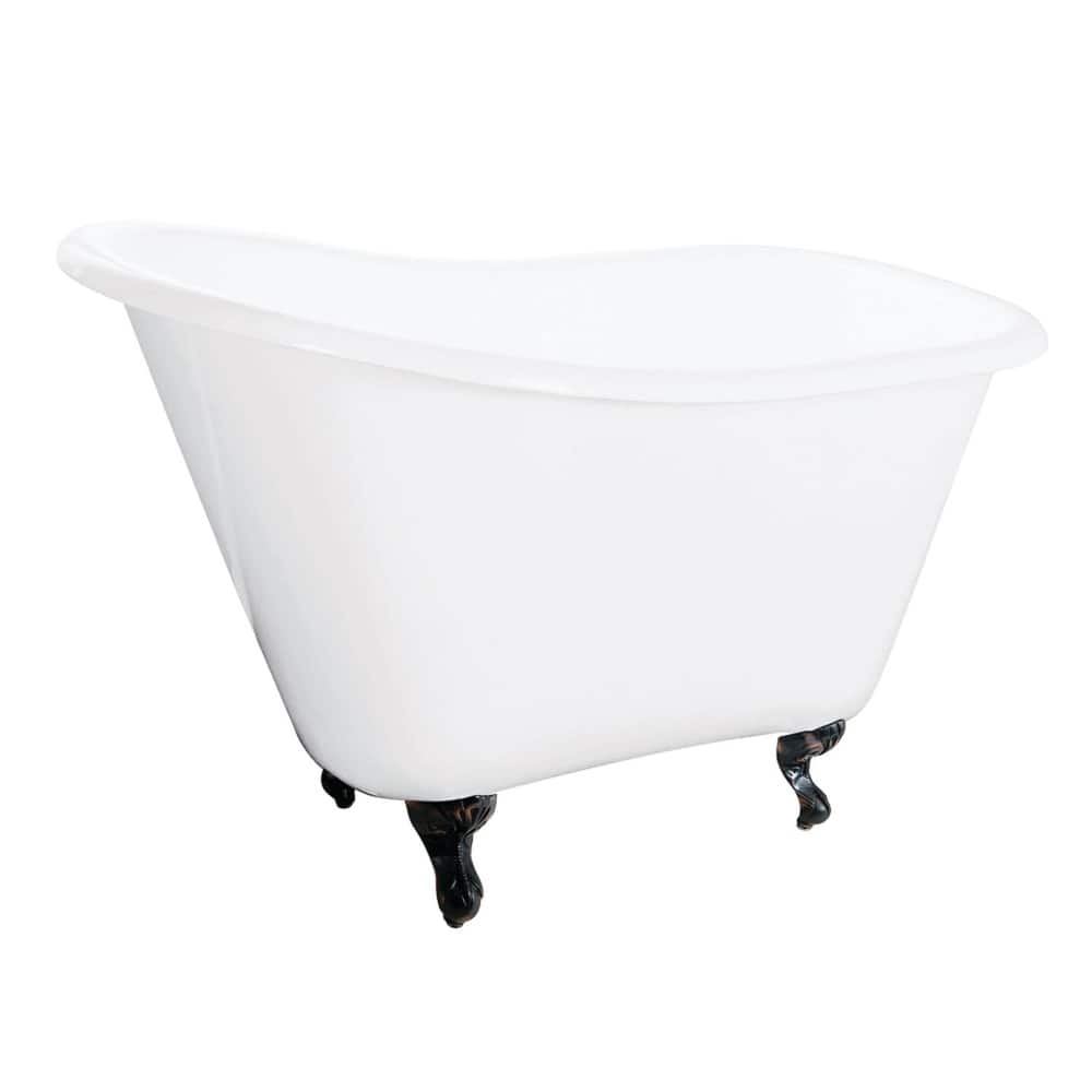 Kingston Brass Aqua Eden 51" Clawfoot Cast Iron Soaking Tub with