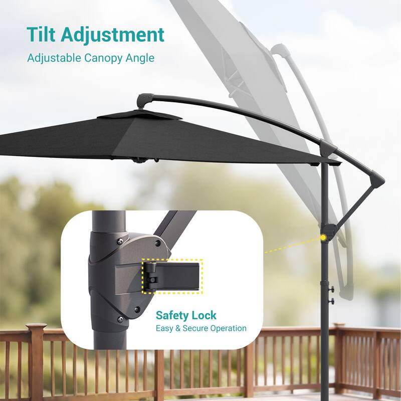 Sonkuki Outdoor 10FT Patio Offset umbrella for Garden