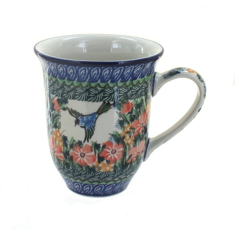 Blue Rose Polish Pottery 826 Ceramika Artystyczna Large Coffee Mug - Maria