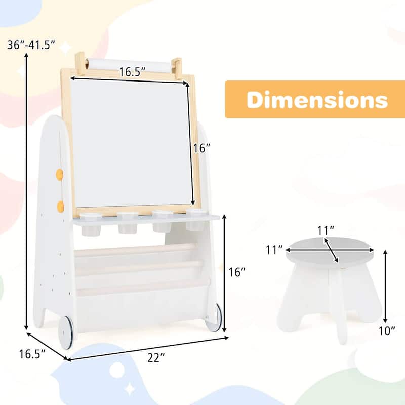 Costway 4-in-1 Kids Art Easel with Stool with Magnetic Whiteboard - See Details