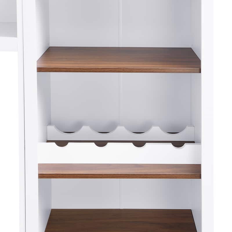 4-Piece Entertainment Wall Unit Set with Bookshelf, TV Stand with Adjustable Shelves, Large Media Console with Wine Rack
