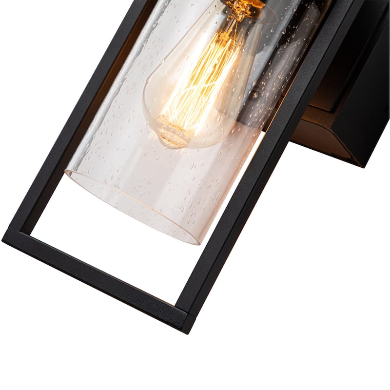 12.5"H Modern Mate Black Outdoor Wall Sconce with GFCI outlet