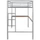 preview thumbnail 40 of 58, Artsy Twin Over Full Metal Bunk Bed with Integrated Desk, Ladder and Quality Slats for Bedroom, Versatile Use