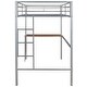 preview thumbnail 12 of 10, Twin Metal Loft Bed with Built-in Desk, Ladder, and Guardrails , Sturdy Frame and Space-Saving Design