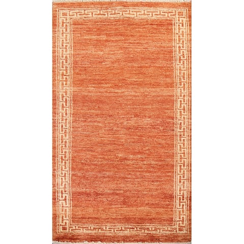 Bordered Geometric Gabbeh Kashkoli Oriental Area Rug Wool Hand-knotted - 2'5" x 4'4"