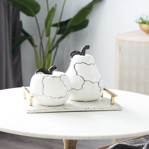slide 1 of 7, White Dolomite Contemporary Sculpture (Set of 2) - S/2 6.25", 9.5"H