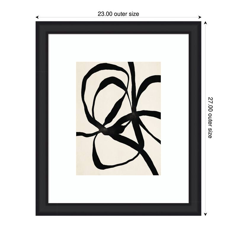Kate and Laurel Framed Art Black Twist 1 by Alicia Bock