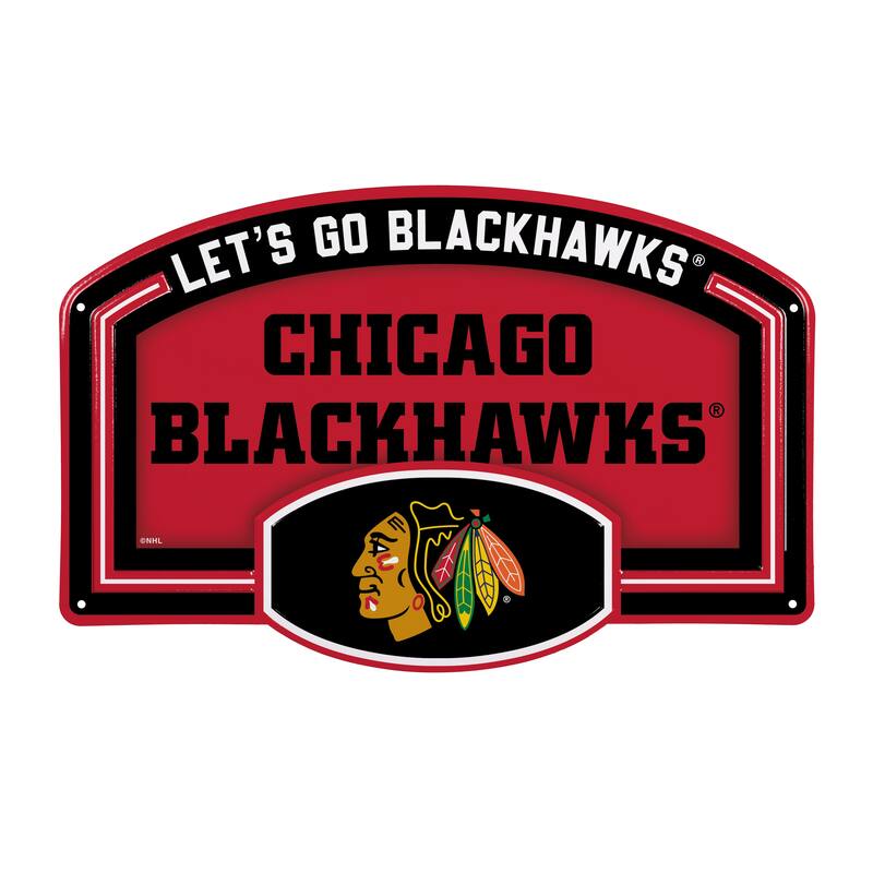 Chicago Blackhawks Embossed Steel Wall Sign, 11" x 17"