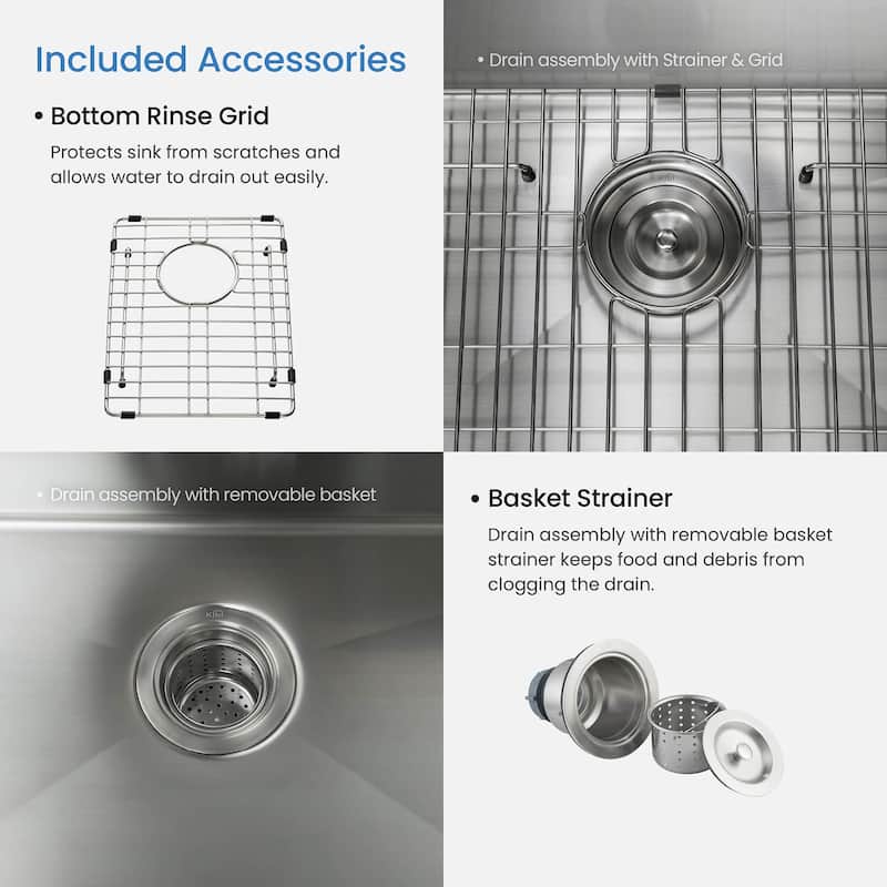 Handcrafted Undermount Single Bowl Stainless Steel Kitchen Sink