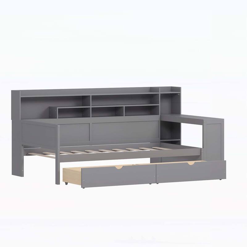 Daybed with Smart Storage and Efficient Study Desk for Space Optimization