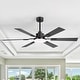 preview thumbnail 49 of 93, 48"/52"/60"/72" Modern Black LED Ceiling Fan with Light Remote (3/5/6/8/12 Reversible Blades)