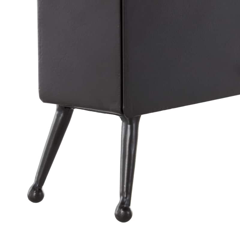 Metal Rectangular Clock with Tea Stained Clock Face - Black - Roche River Decor - 3"W x 10"L x 8"H