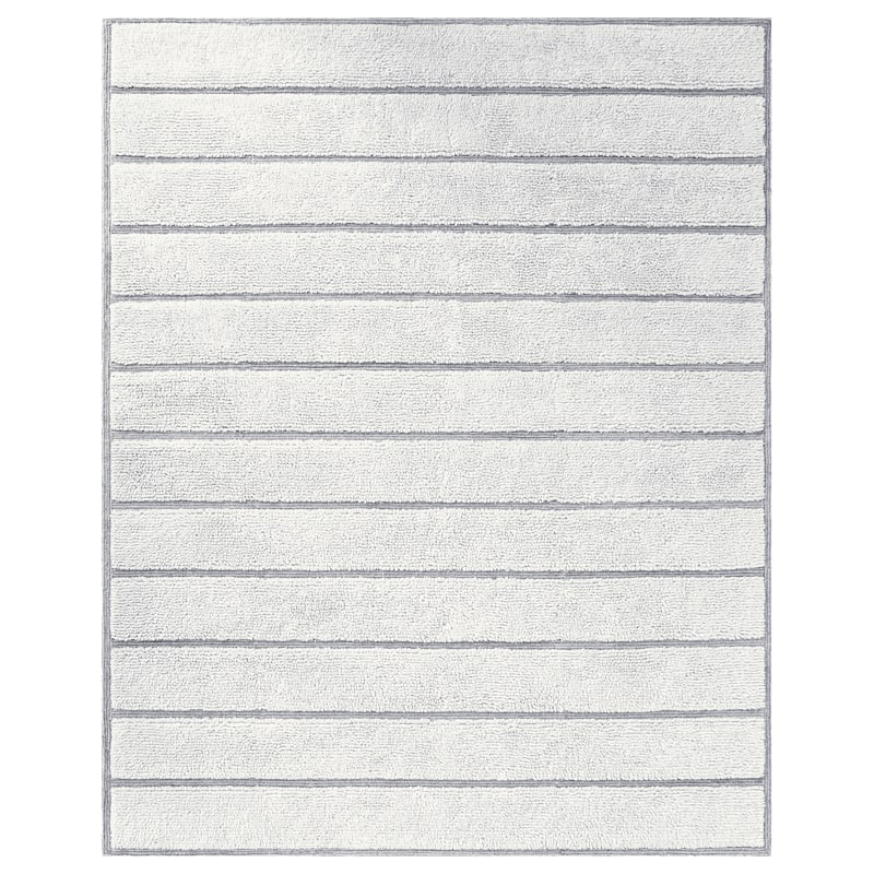 Isabel Ivory and Natural Wool High - Low Area Rug - 6' x 9'