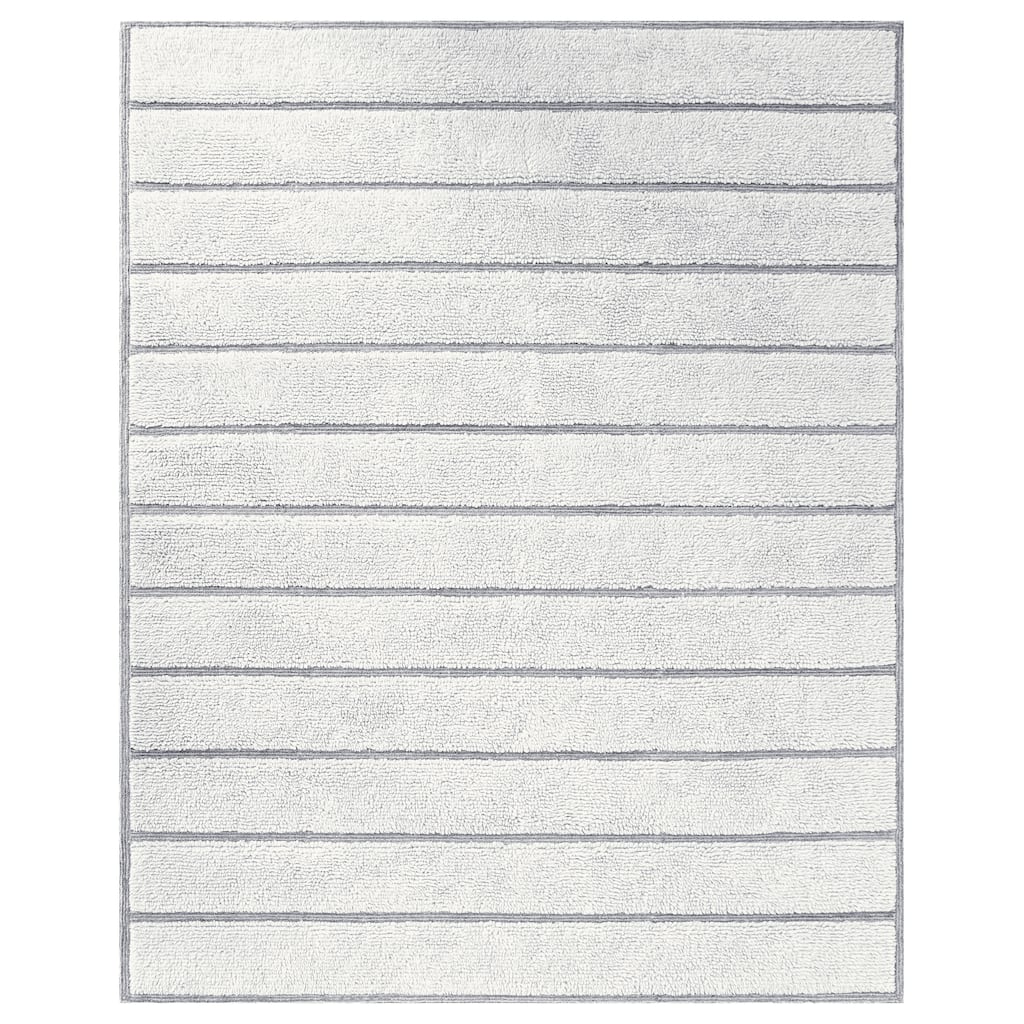 Isabel Ivory and Natural Wool High - Low Area Rug - 6' x 9'