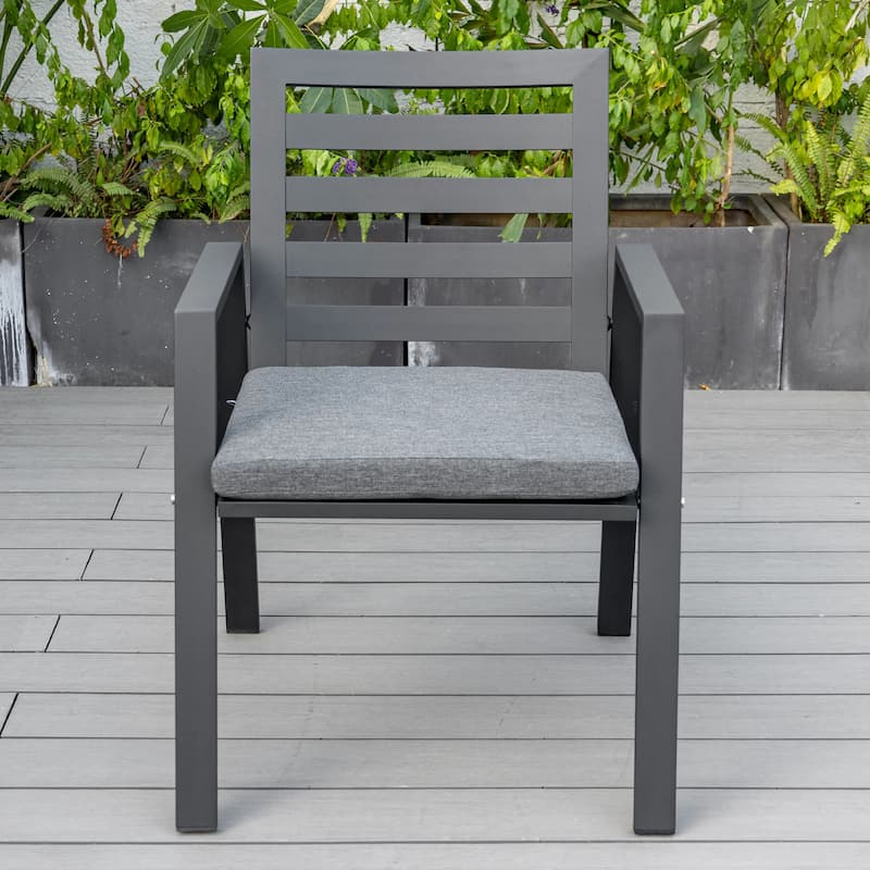 Chelsea Modern Mid-Century Patio Silhouette Aluminum Dining Chair with Olefin Fabric Cushions - 34.84