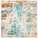 preview thumbnail 22 of 26, SAFAVIEH Madison Huang Modern Abstract Rug 3' Square - Cream/Orange - Square