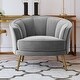 preview thumbnail 30 of 39, Modern Velvet Accent Barrel Chair Upholstered Armchair Vanity Chair