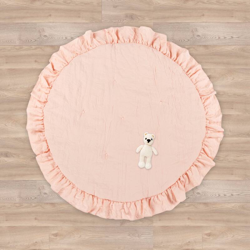Lush Decor Baby Round Ruffle Play Mat Single 36" Diameter - 36" Diameter - Blush