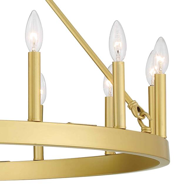 Acroma 15 Light 40 In Modern Farmhouse Wagon Wheel Chandelier-UL