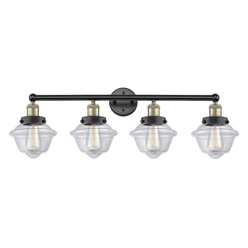 Innovations Lighting Oxford - 4 Light 34" Bath Vanity Light - Clear/Black Antique Brass