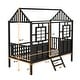 preview thumbnail 13 of 16, Playhouse Design Metal Low Loft House Bed with Roof