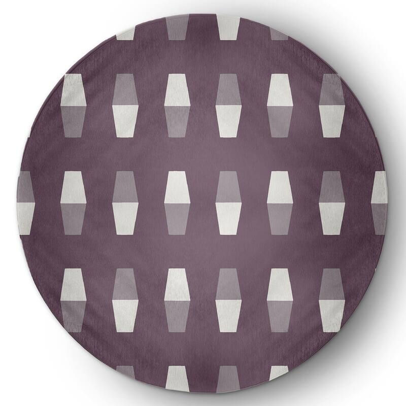 Bowling Pins Nautical Indoor/Outdoor Rug - Dusty Purple - 5' Round