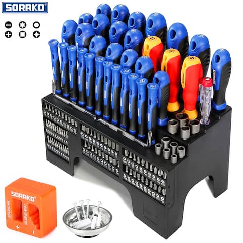 SORAKO 118Pcs Magnetic Screwdriver Kit with 12 Precision Screwdrivers