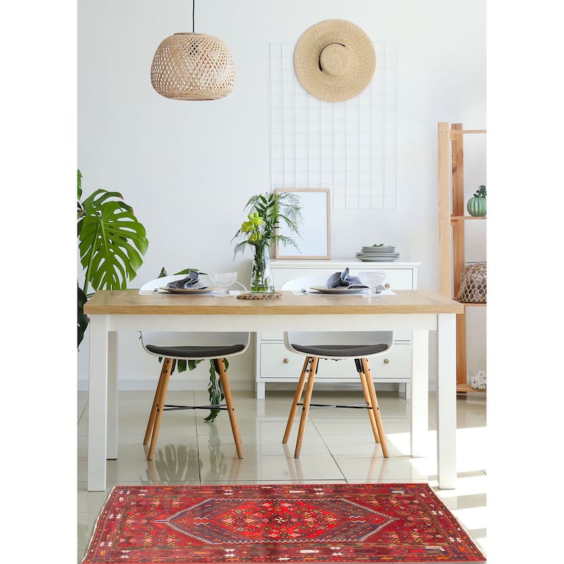 ECARPETGALLERY Hand-knotted Andelz Red Wool Rug - 4'2 x 6'7