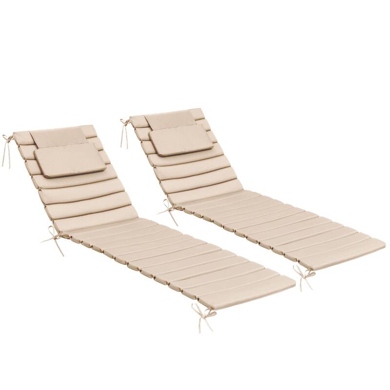 Pellebant Outdoor Chaise Lounge Cushions Patio Lounger Pad with Straps