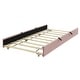 preview thumbnail 10 of 9, Twin Size Velvet Platform Bed with Pull-out Cord Twin Size Trundle, Upholstered Bed with Wooden Support Legs, Pink