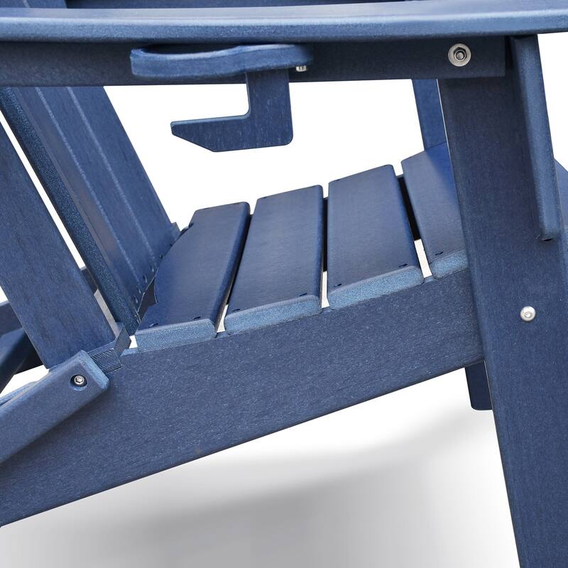 Folding Outdoor Adirondack Chair For Relaxing, Hdpe All-Weather Fire Pit Chair