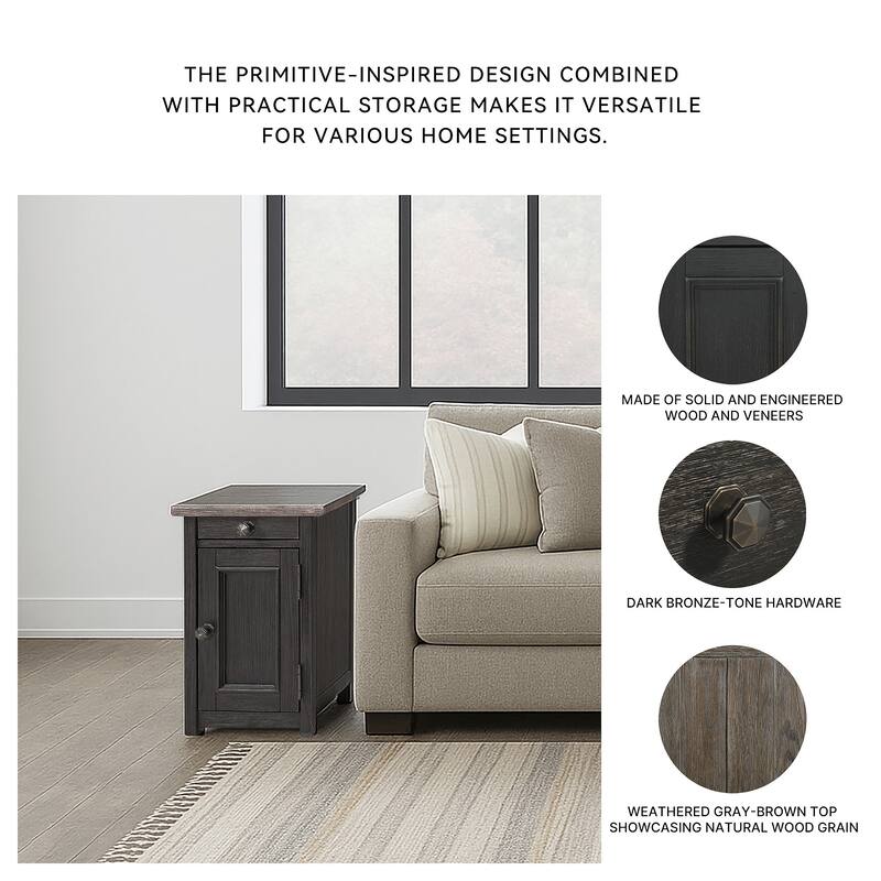 Signature Design by Ashley Tyler Creek Grayish Brown/Black Chairside End Table