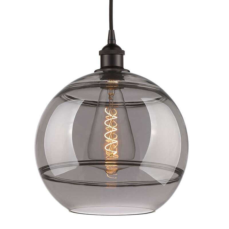 Innovations Lighting 616-1P 13 12 Rochester Pendant Rochester 12" Wide - Oil Rubbed Bronze / Light Smoke