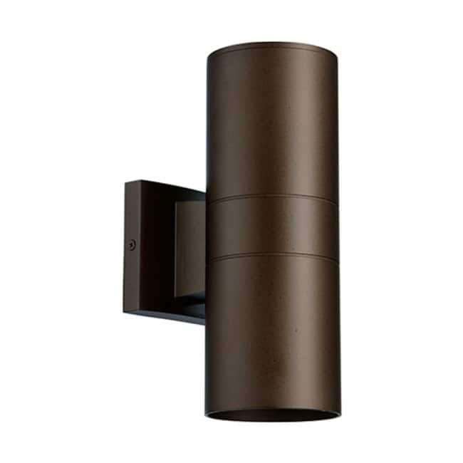 Quorum International Cylinder 2 Light 12" Tall Outdoor Wall Sconce