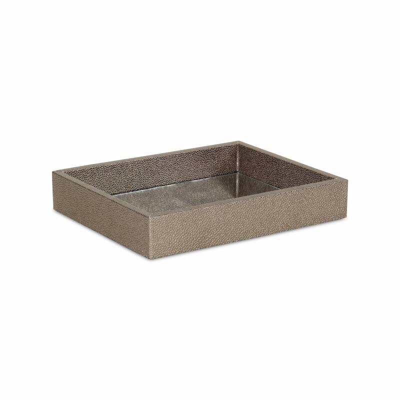 HomeRoots 10" Gray Rectangular Wood Handmade Tray