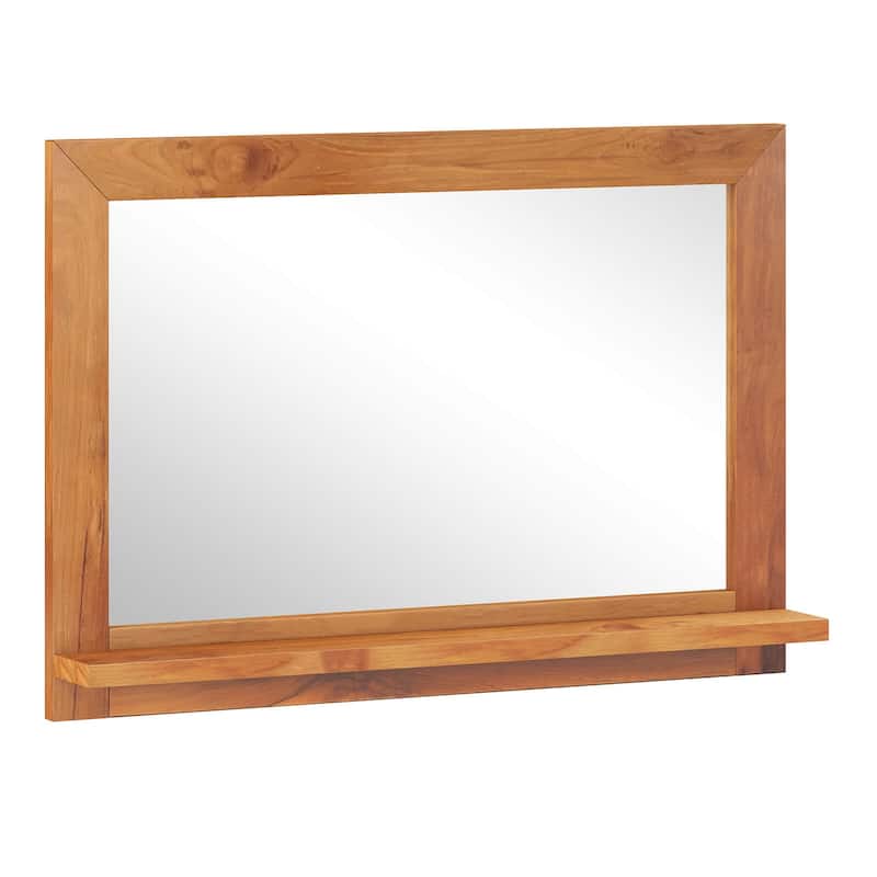 Costway 27.5 x 20 Inch Rectangle Decorative Mirror Farmhouse Wall - Natural - See Details