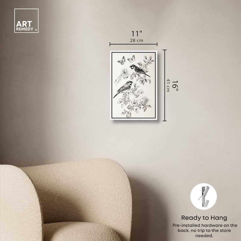 Perched Pair I Canvas by Art Remedy