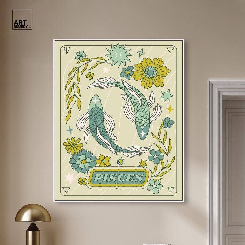 Pisces Stars Card Canvas by Art Remedy